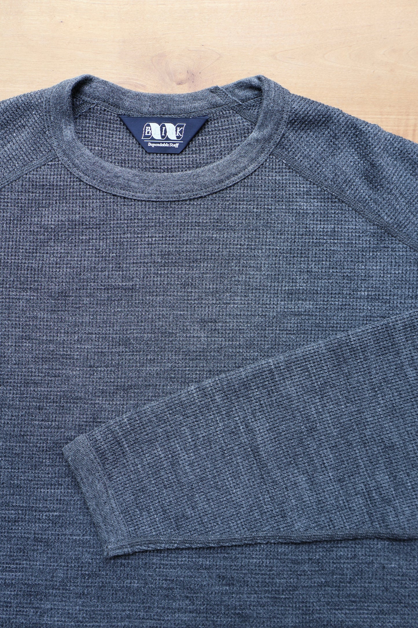 [ BLINK ] MERINO-WAFFLE BINDING L/S TEE