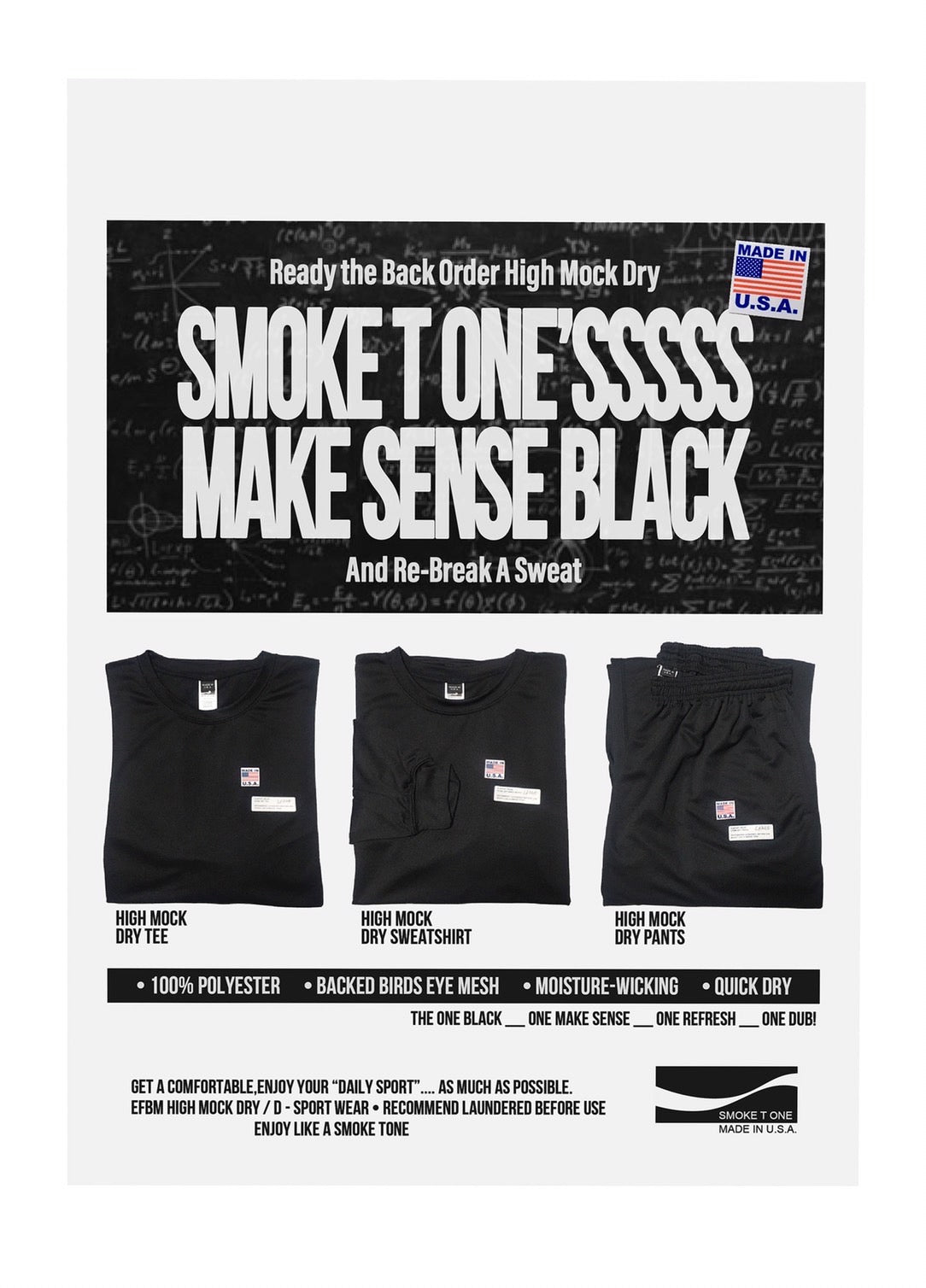 [SMOKE T ONE] HIGH MOCK DRY SWEATSHIRTS