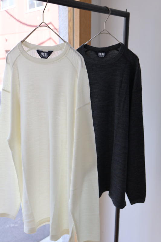 [ BLINK ] MERINO-WAFFLE BINDING L/S TEE
