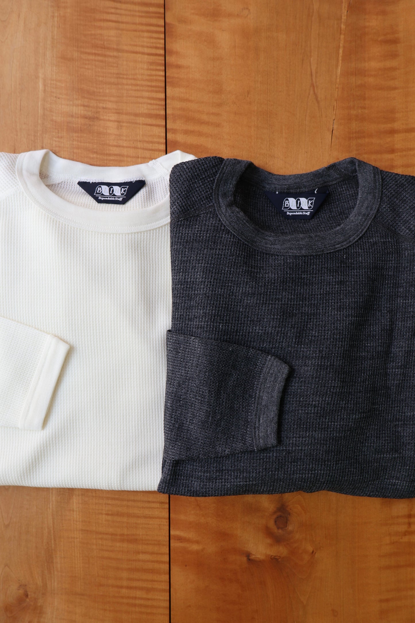 [ BLINK ] MERINO-WAFFLE BINDING L/S TEE