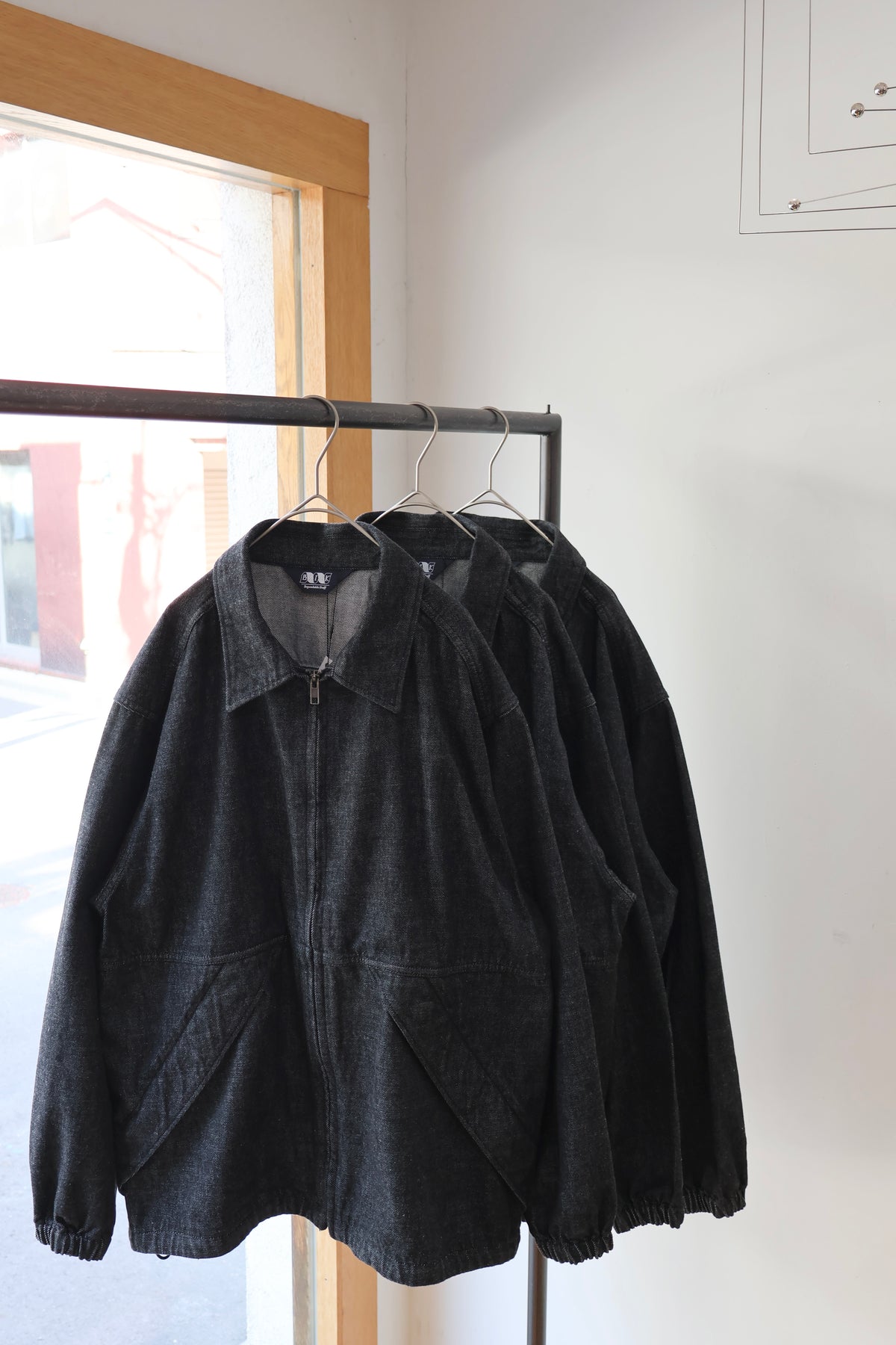 [ BLINK ] W-NEEDLE ZIP BLOUSON -12oz DENIM-