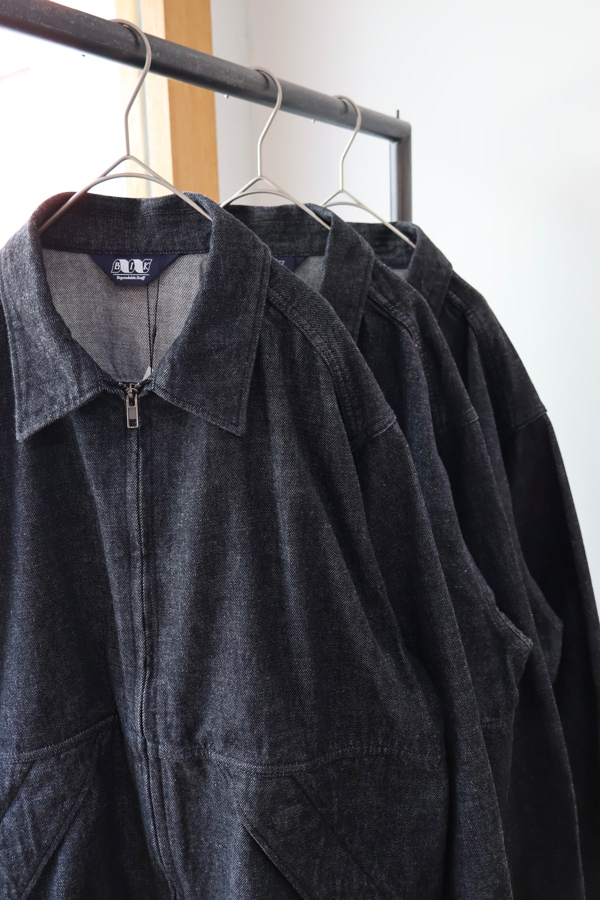 [ BLINK ] W-NEEDLE ZIP BLOUSON -12oz DENIM-