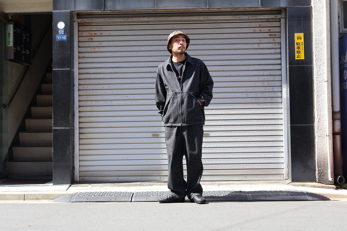 [ BLINK ] W-NEEDLE ZIP BLOUSON -12oz DENIM-