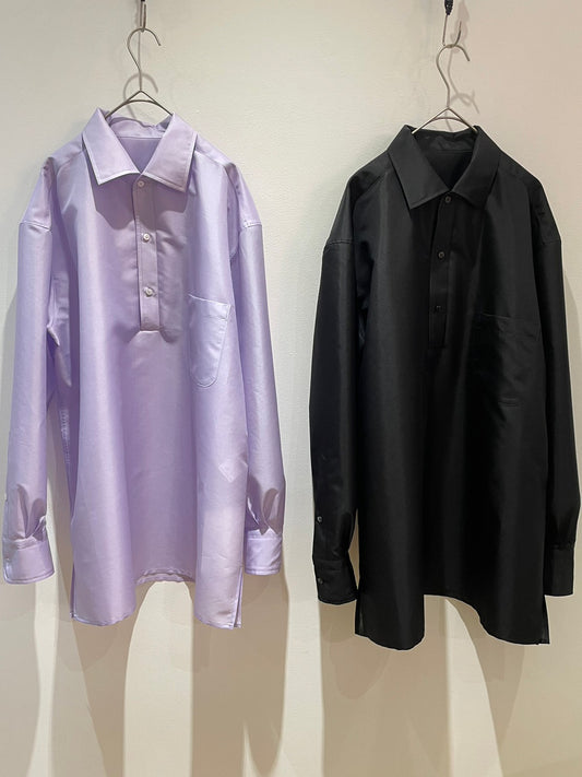 ［Cale] In part 別注 12匁シルク羽二重 Pull-over L/S Shirts